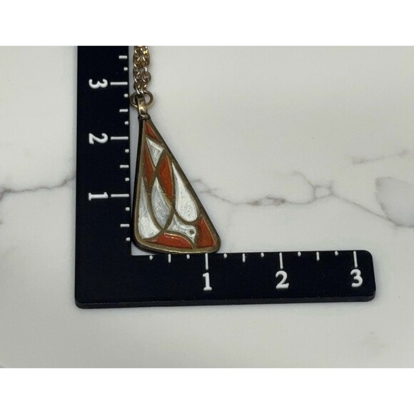 Vintage Terra Sancta Guild 1969 Enamel Dove Pendant Necklace Israel - Picture 10 of 16